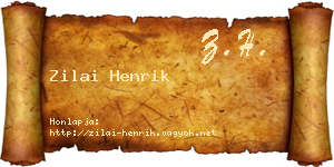 Zilai Henrik névjegykártya